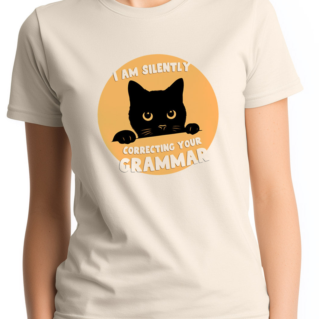 I am silently correcting your grammar cat Unisex Softstyle T-Shirt
