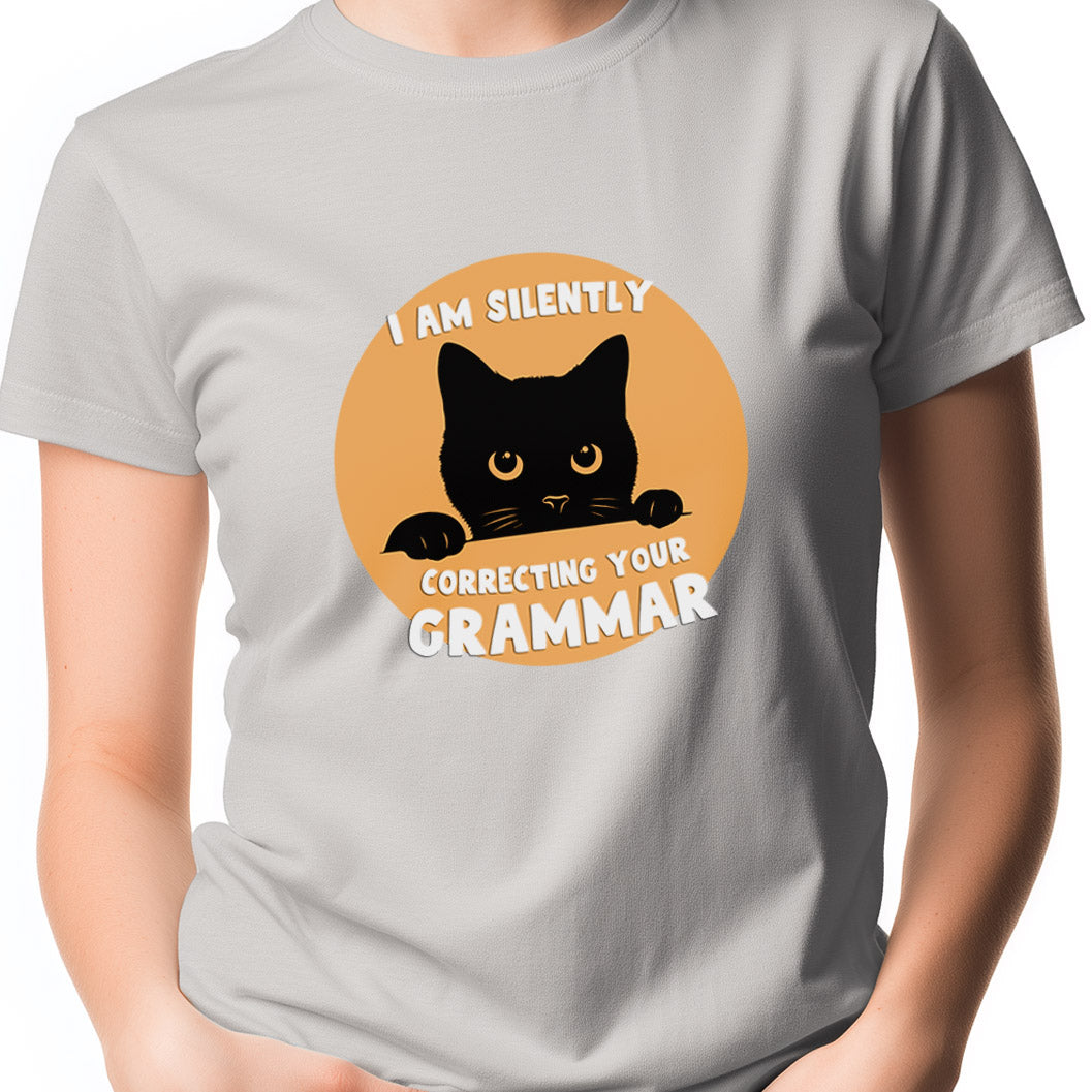 I am silently correcting your grammar cat Unisex Softstyle T-Shirt