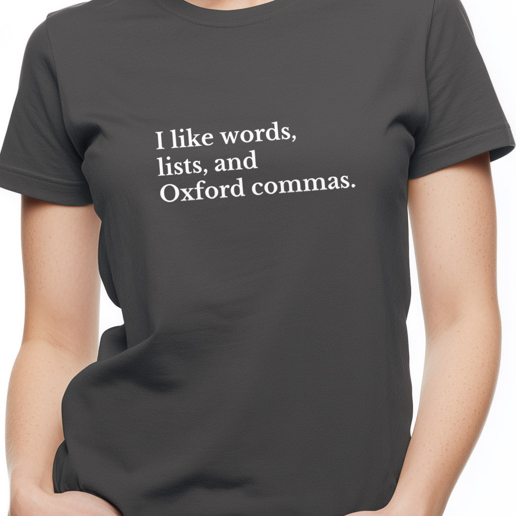 I like words, lists, and Oxford commas Unisex Softstyle T-Shirt